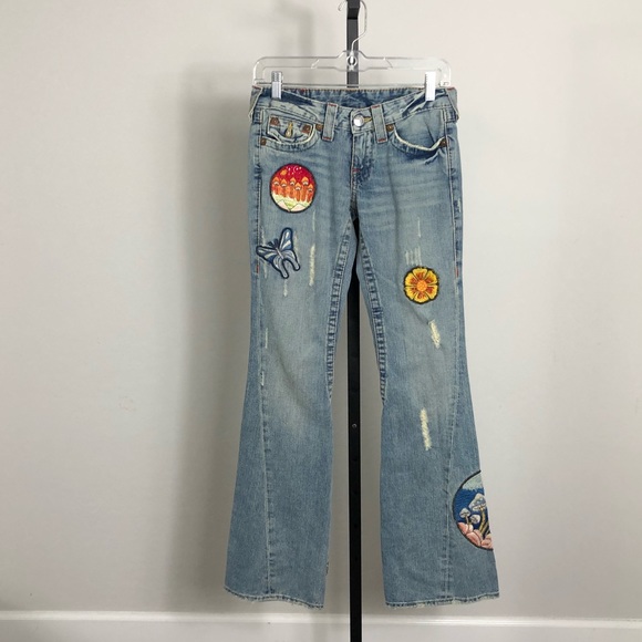 hippie jeans with patches